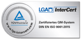 Siegel LGA InterCert - Zertifiziertes QM-System DIN EN ISO 9001:2015